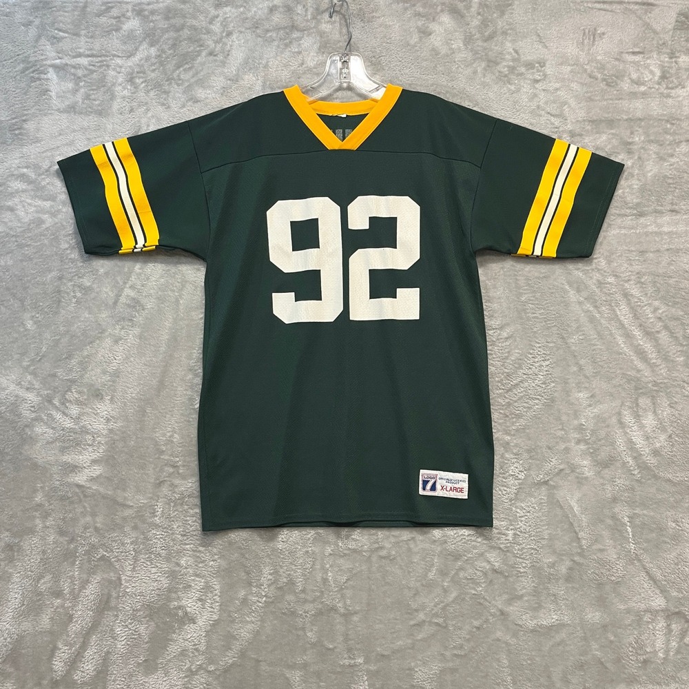 Vintage Logo 7 Green Bay Packers Football Jersey‎ Mens XL Green Reggie White #92